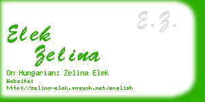 elek zelina business card